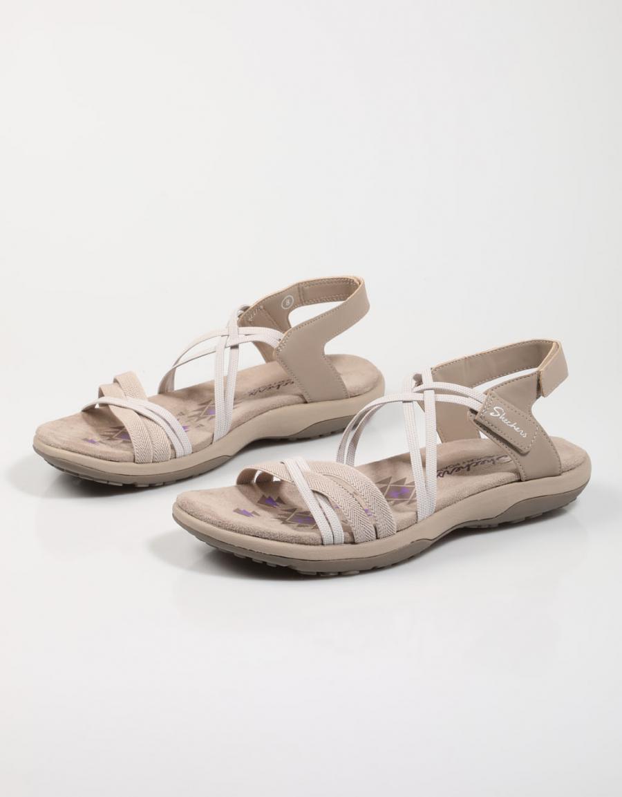 SANDALIAS SKECHERS 163112 REGGAE SLIM - TAKES TWO en color Beige