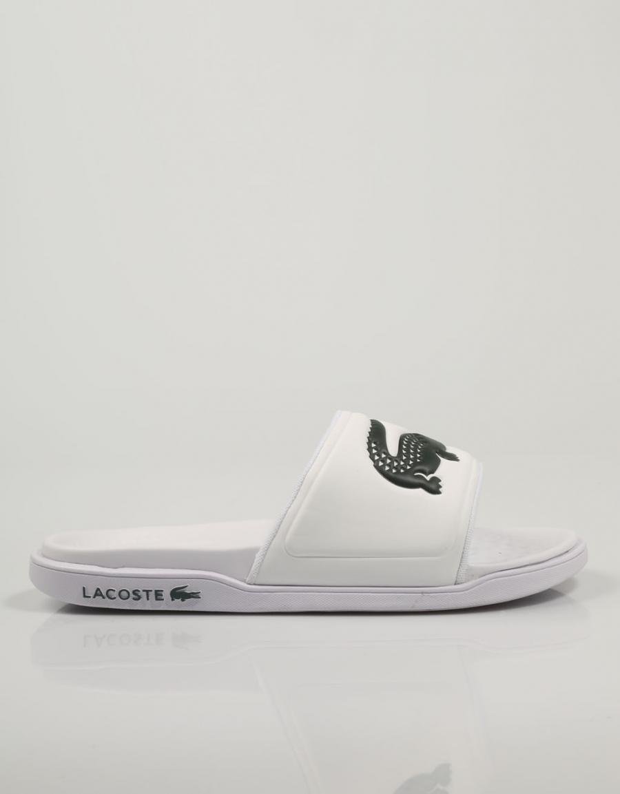 CHANCLAS LACOSTE CROCO en color Blanco