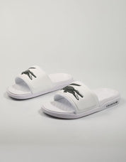CHANCLAS LACOSTE CROCO en color Blanco
