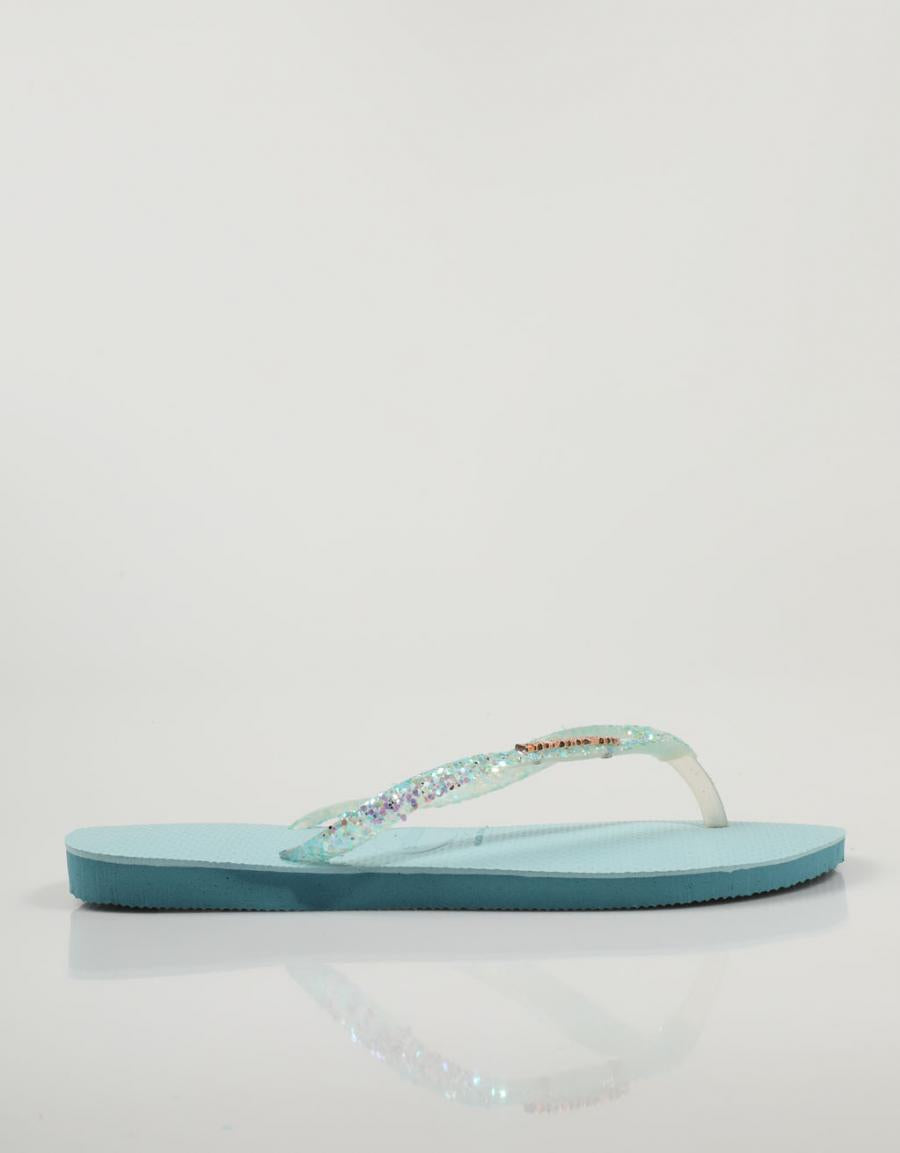 CHANCLAS HAVAIANAS SLIM GLITTER FLOURISH en color Azul marino