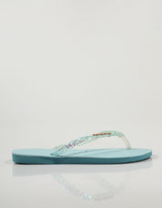 CHANCLAS HAVAIANAS SLIM GLITTER FLOURISH en color Azul marino