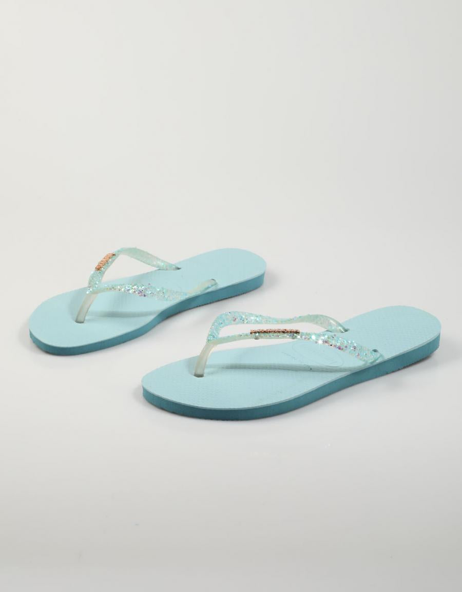 CHANCLAS HAVAIANAS SLIM GLITTER FLOURISH en color Azul marino