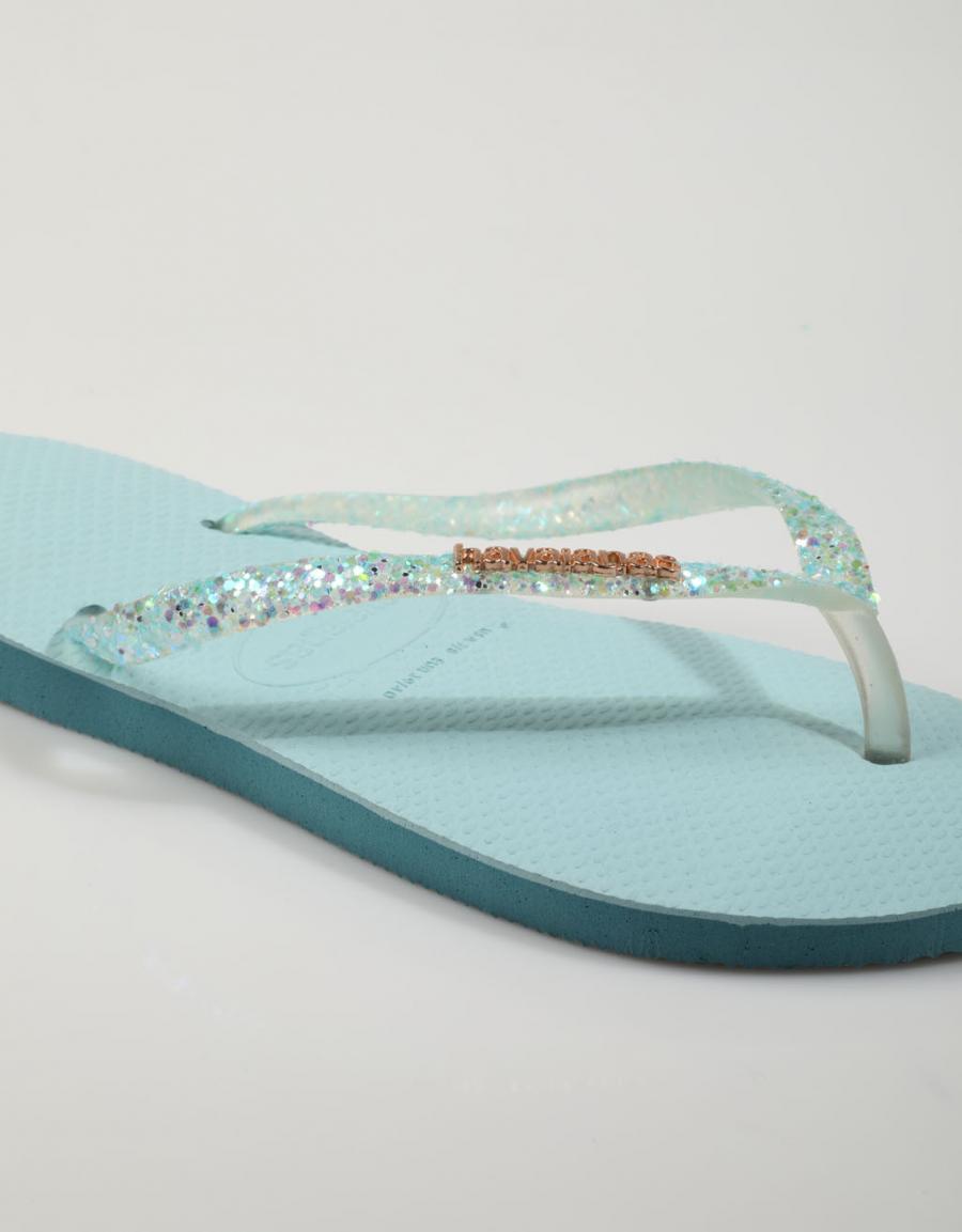 CHANCLAS HAVAIANAS SLIM GLITTER FLOURISH en color Azul marino