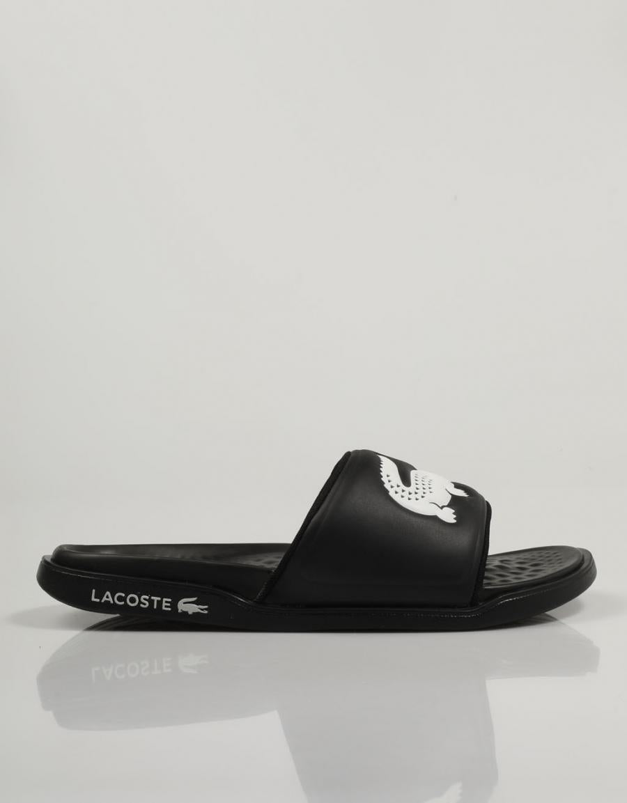 CHANCLAS LACOSTE CROCO en color Negro