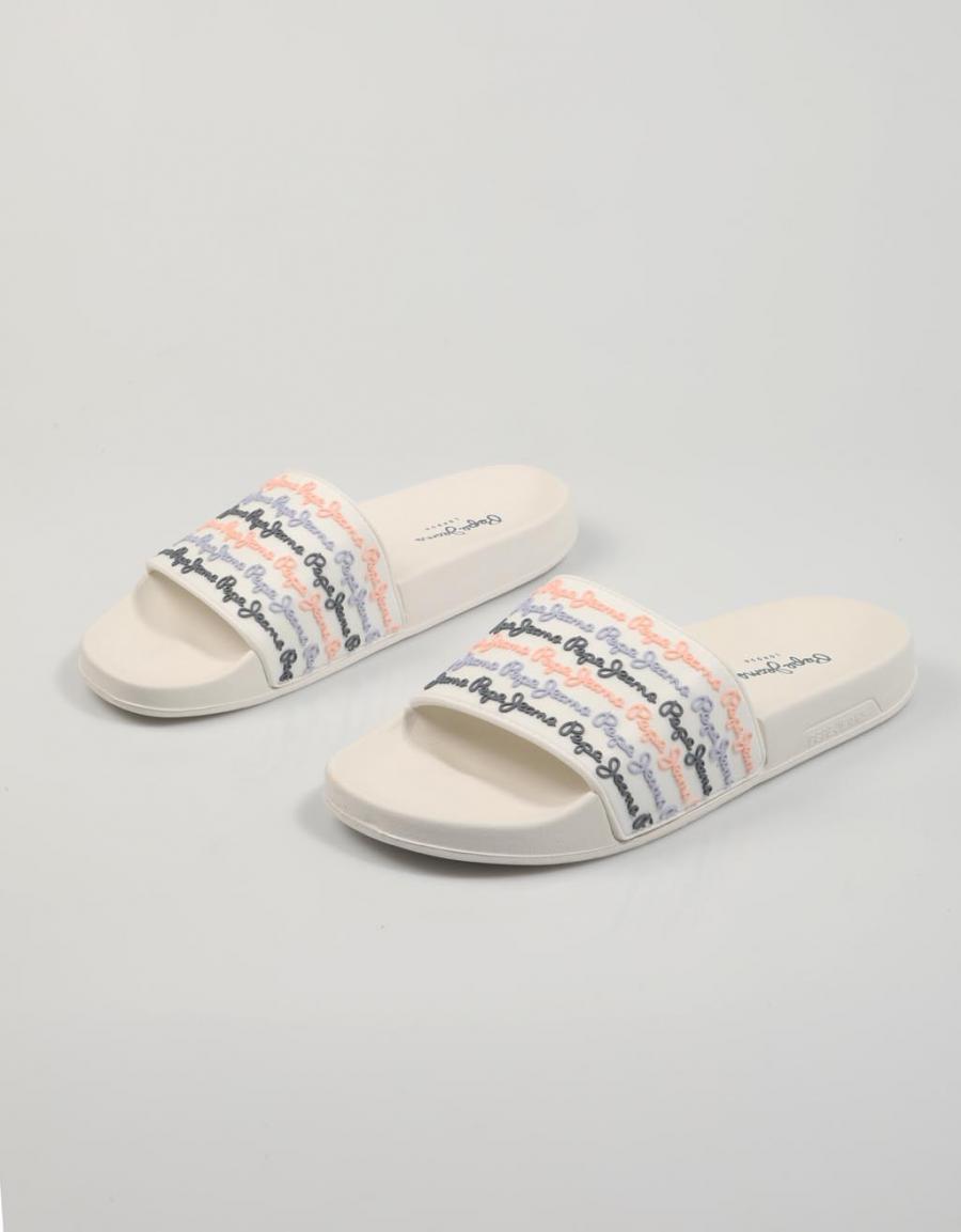 CHANCLAS PEPE JEANS SLIDER en color Blanco