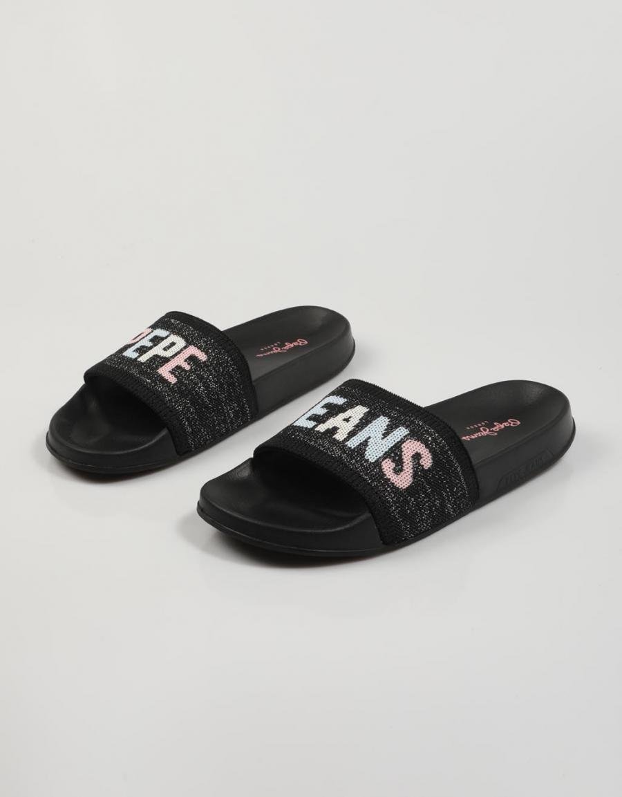 CHANCLAS PEPE JEANS SLIDER en color Negro