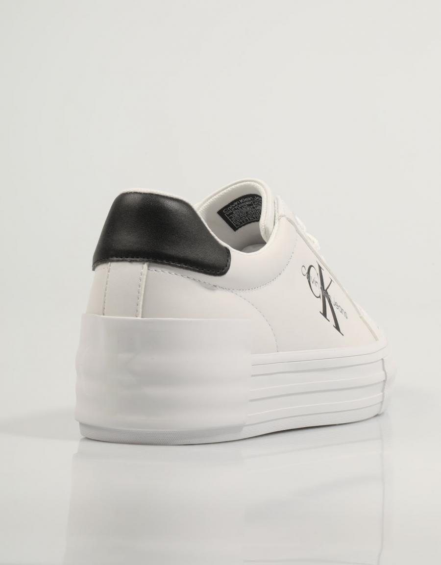 ZAPATILLAS CALVIN KLEIN BOLD VULC FLATFORM LACEUP LTH WN en color Blanco