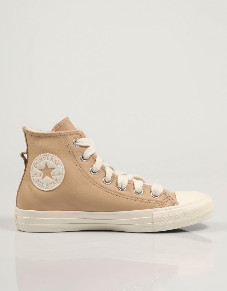 CHUCK, Beige Leather Sneakers 83662 – Mayka - Main Image