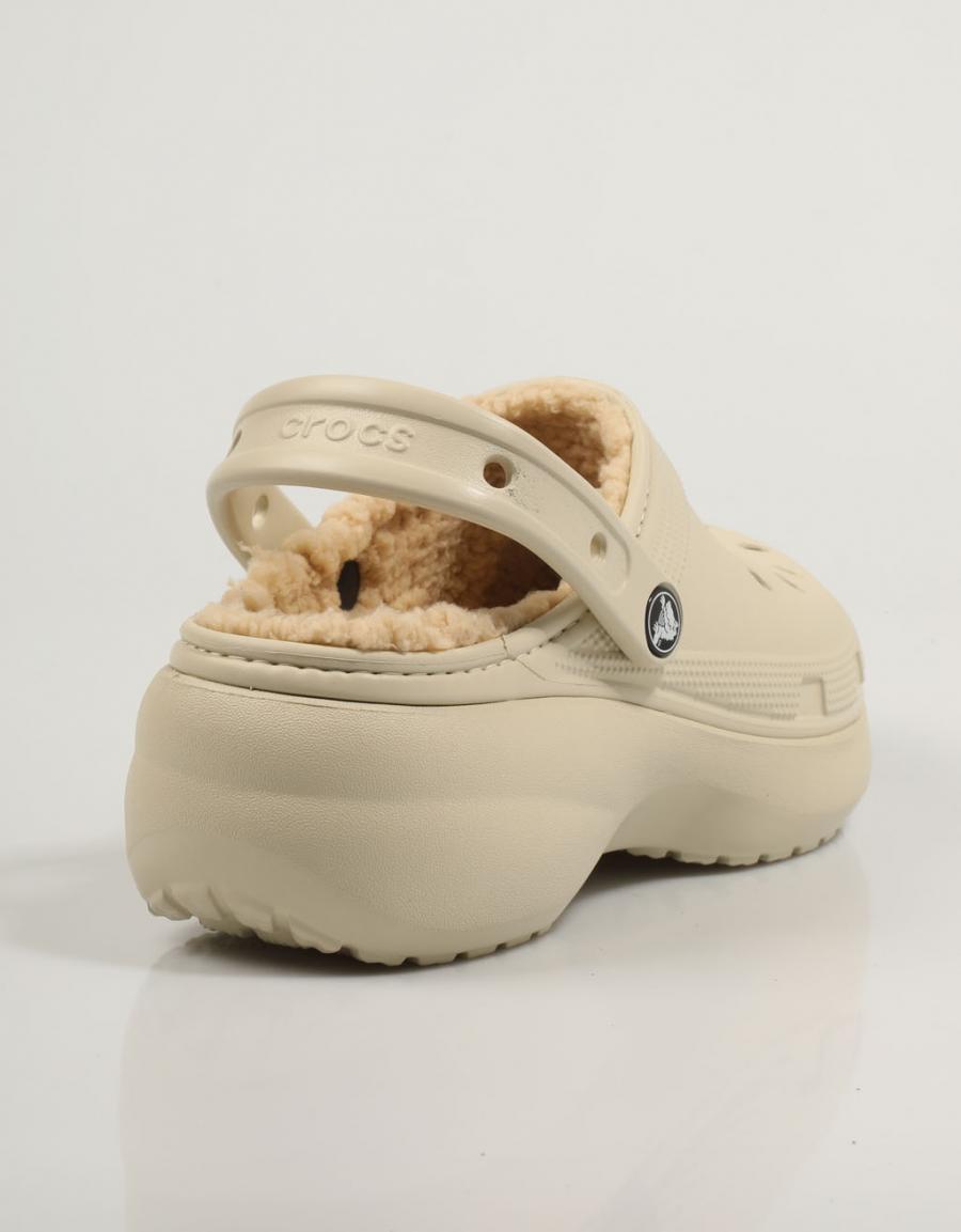 ZUECOS CROCS CLASSIC PLATFOR LINED 207938 en color Beige