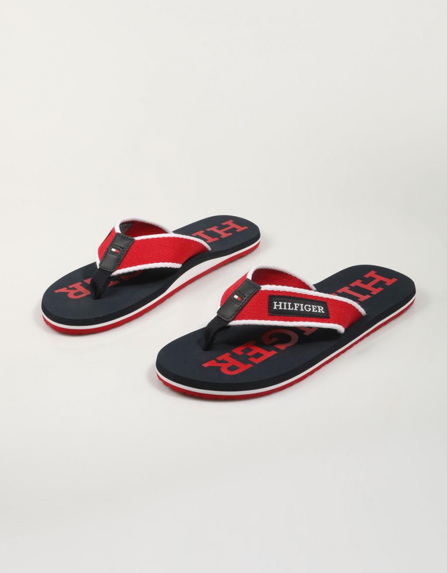Tommy Hilfiger Patch Hilfiger Beach Sandalo Flip Flip in rosso