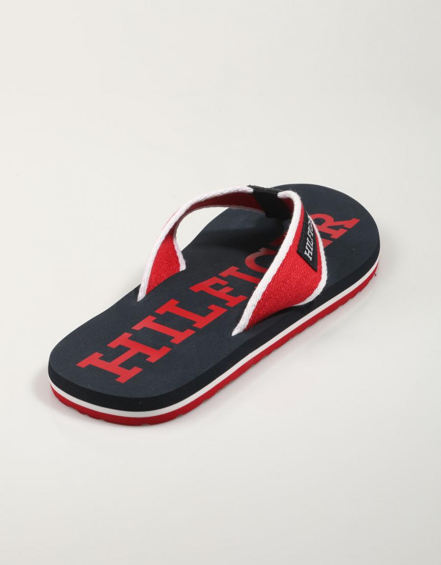 Tommy Hilfiger Patch Hilfiger Beach Sandalo Flip Flip in rosso