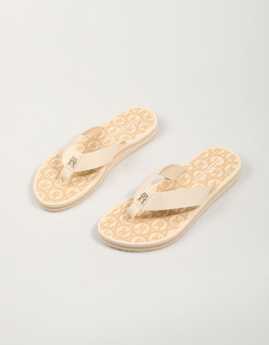 Chanclas Tommy Hilfiger the emblem Beach Sandal en Color Beige