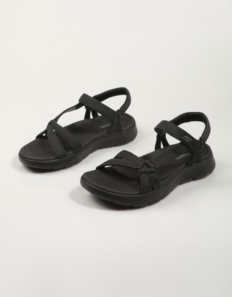 Skechers va marcher sandales de sandale flexibles en noir