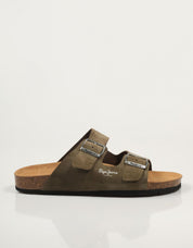 SANDALIAS PEPE JEANS BIO SUEDE M - PMS90112 en color Kaki