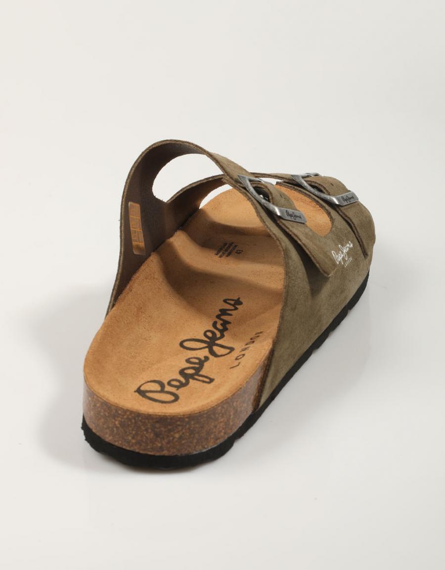 SANDALIAS PEPE JEANS BIO SUEDE M - PMS90112 en color Kaki