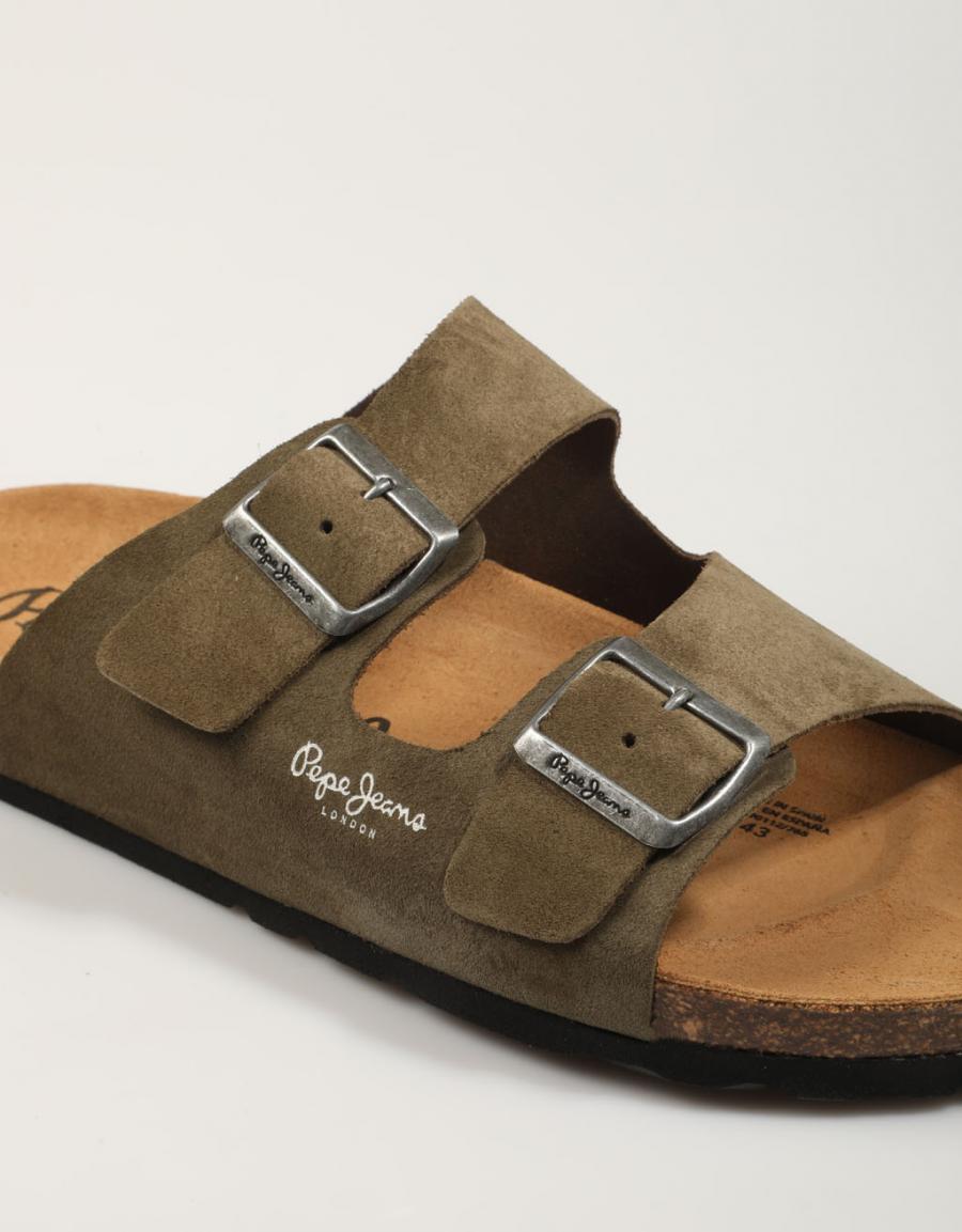 SANDALIAS PEPE JEANS BIO SUEDE M - PMS90112 en color Kaki