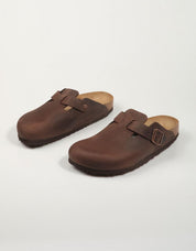 Birkenstock Boston Leoi in colore marrone