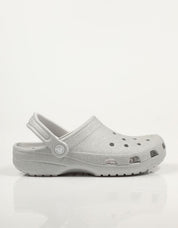 ZUECOS CROCS 205942 CLASSIC GLITTER CLOG en color Plata