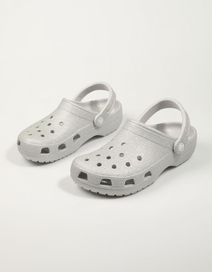 ZUECOS CROCS 205942 CLASSIC GLITTER CLOG en color Plata