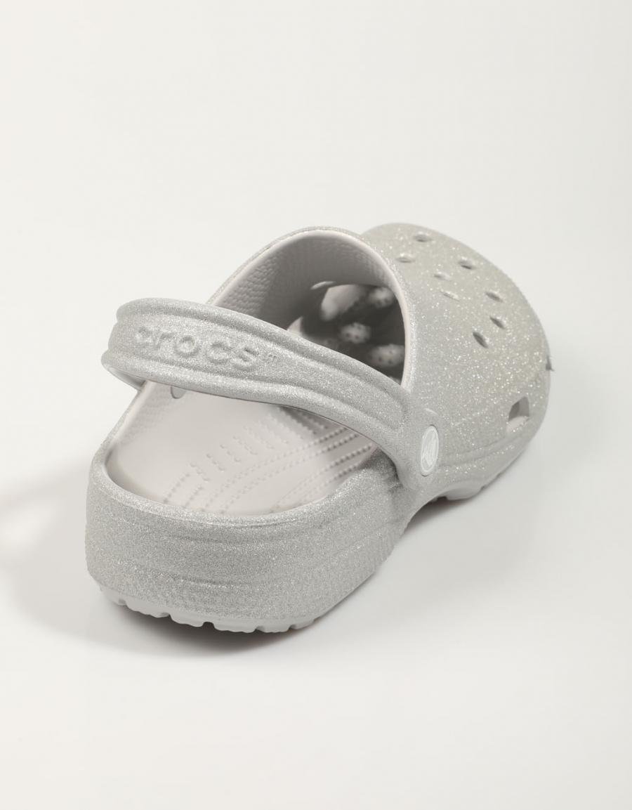ZUECOS CROCS 205942 CLASSIC GLITTER CLOG en color Plata