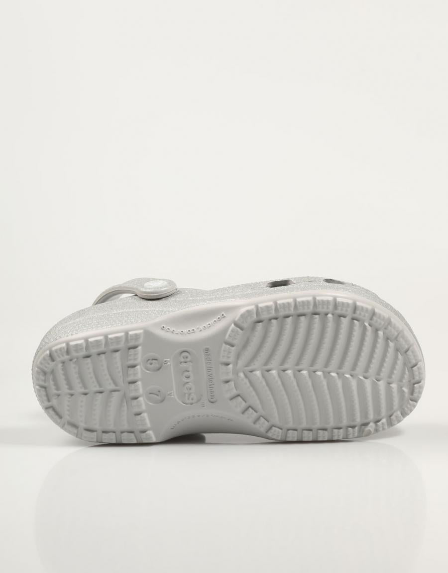 ZUECOS CROCS 205942 CLASSIC GLITTER CLOG en color Plata