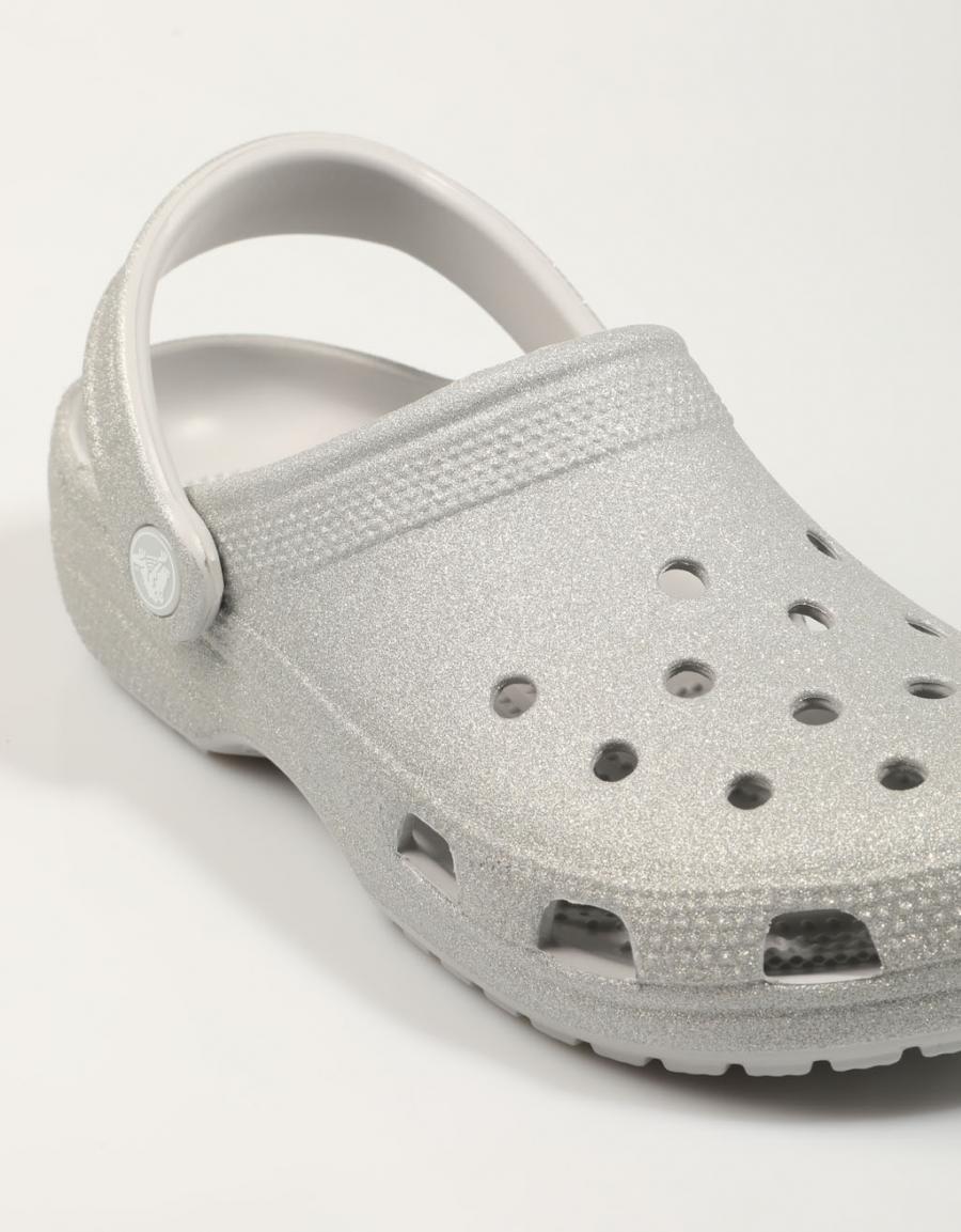 ZUECOS CROCS 205942 CLASSIC GLITTER CLOG en color Plata
