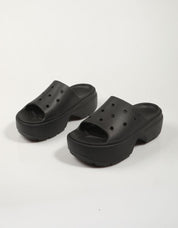 Crocs Stomp slide flocs em preto