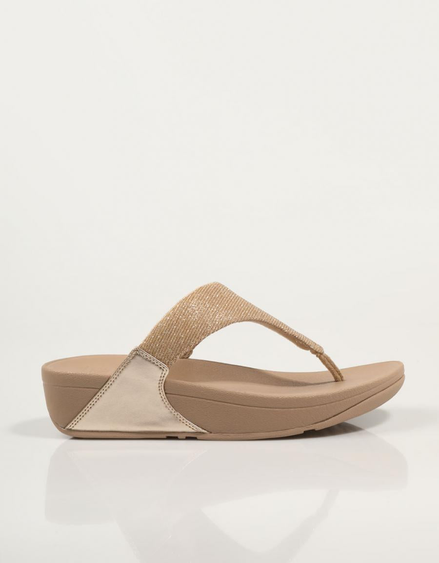 Sandalias fitflop w lulu shimmerlux toe post sanda en color Beige