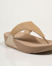 Sandalias fitflop w lulu shimmerlux toe post sanda en color Beige