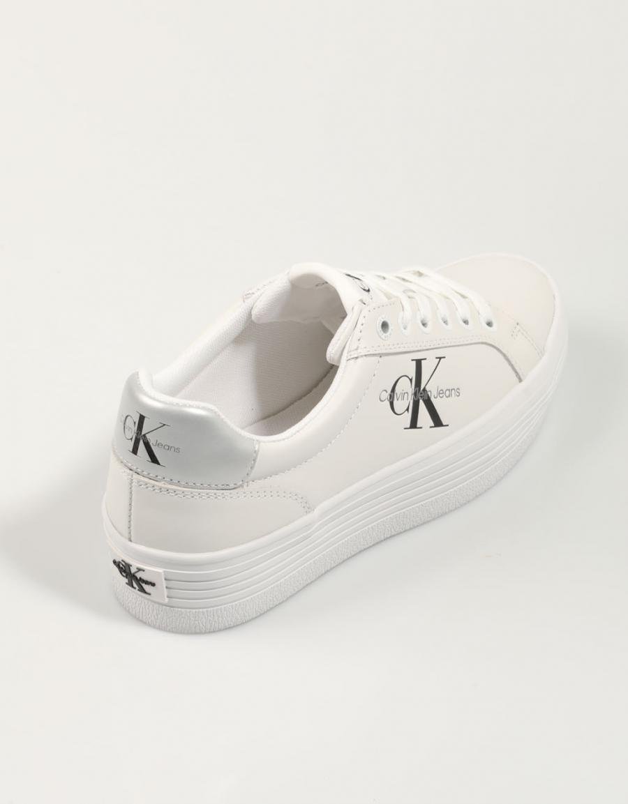 ZAPATILLAS CALVIN KLEIN VULC FLATFORM LACEUP LTH en color Blanco