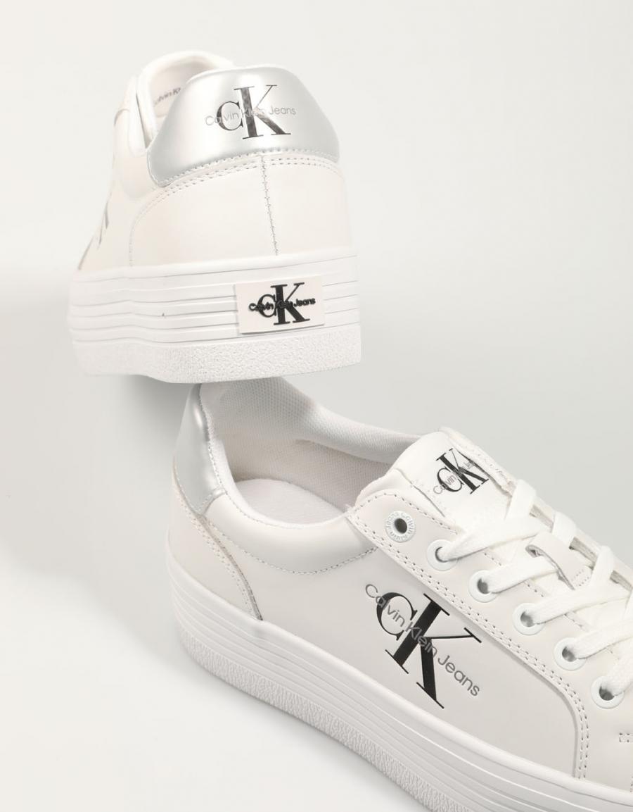 ZAPATILLAS CALVIN KLEIN VULC FLATFORM LACEUP LTH en color Blanco