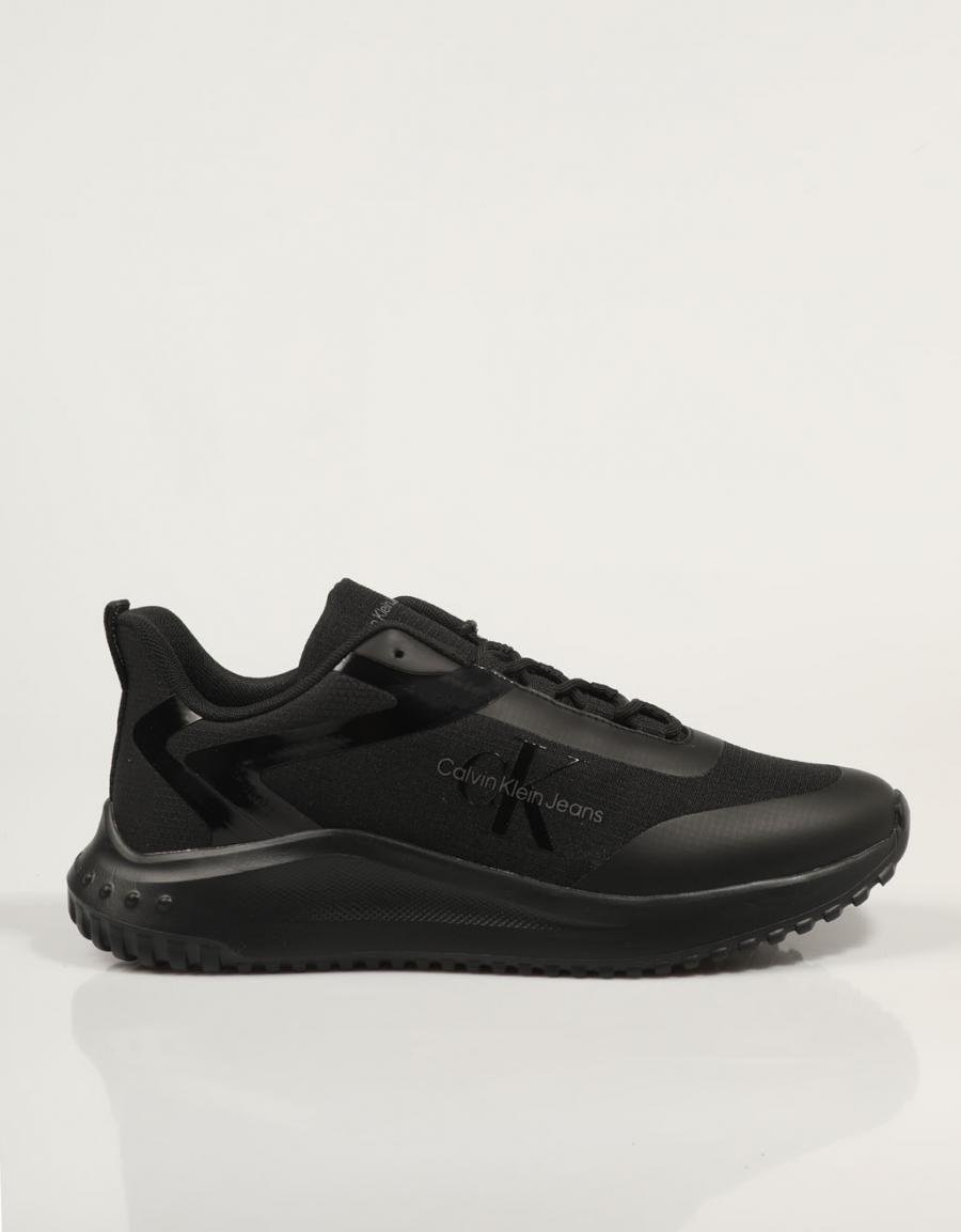 Calvin Klein Eva Runner Low Lace Ml Mix Sneakers in nero