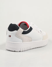 ZAPATILLAS TOMMY HILFIGER TH BASKET CORE LTH MIX ESS en color Blanco