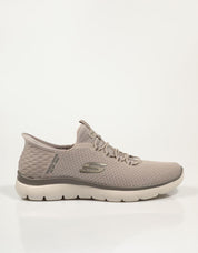 SKECHERS SLIP INS 232457 SAPATOS NA CORA TAUPE