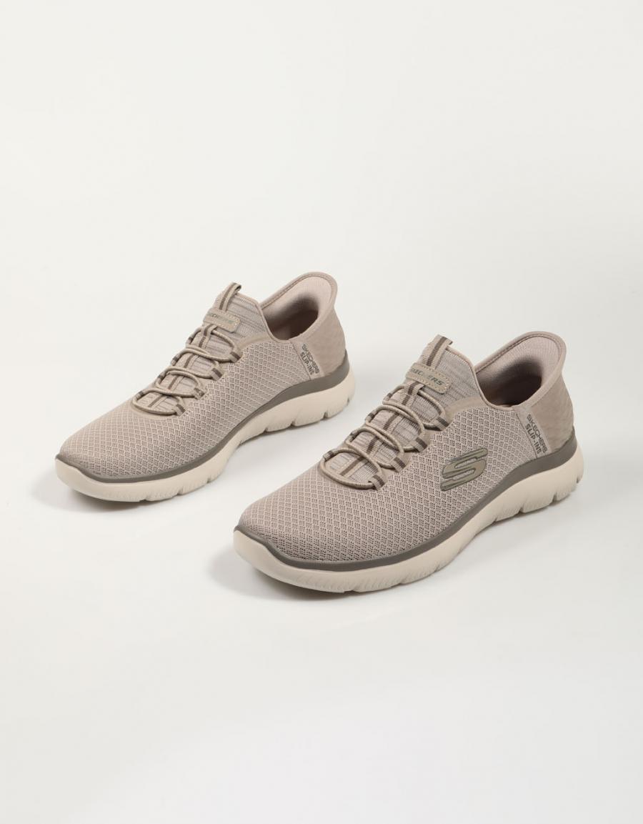 SKECHERS SLIP INS 232457 SAPATOS NA CORA TAUPE