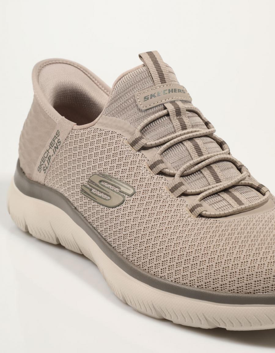 SKECHERS SLIP INS 232457 SAPATOS NA CORA TAUPE