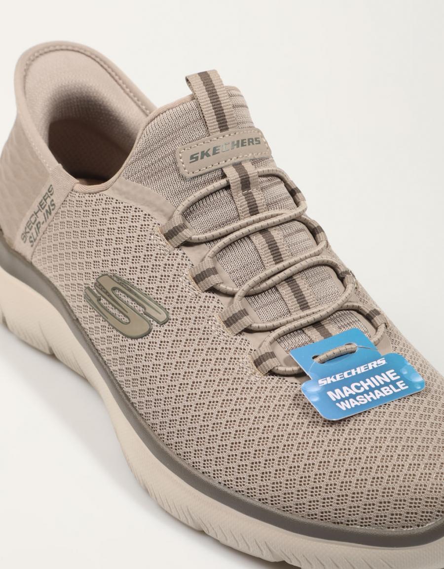 SKECHERS SLIP INS 232457 SAPATOS NA CORA TAUPE