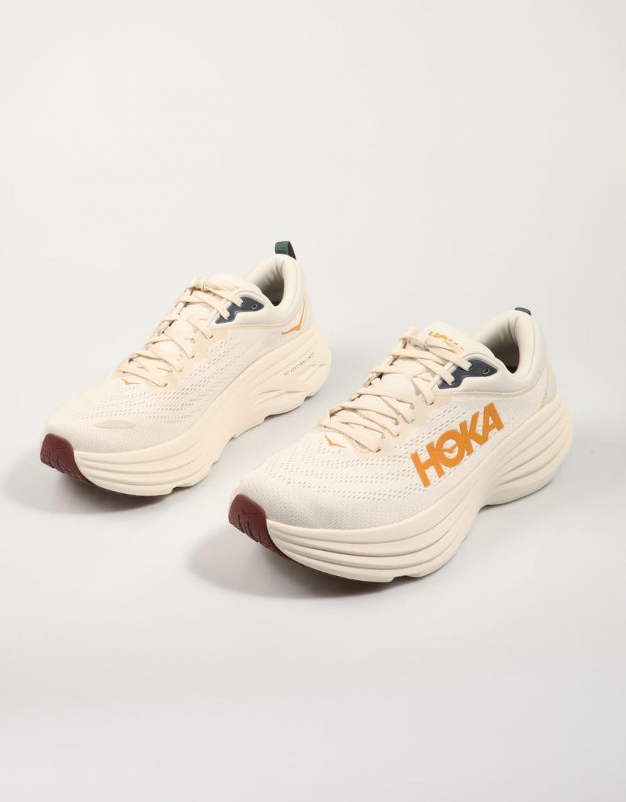 ZAPATILLAS HOKA BONDI8 en color Beige