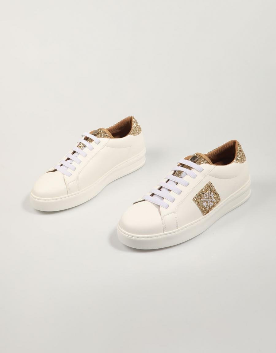 Tênis de popa de glitter branco