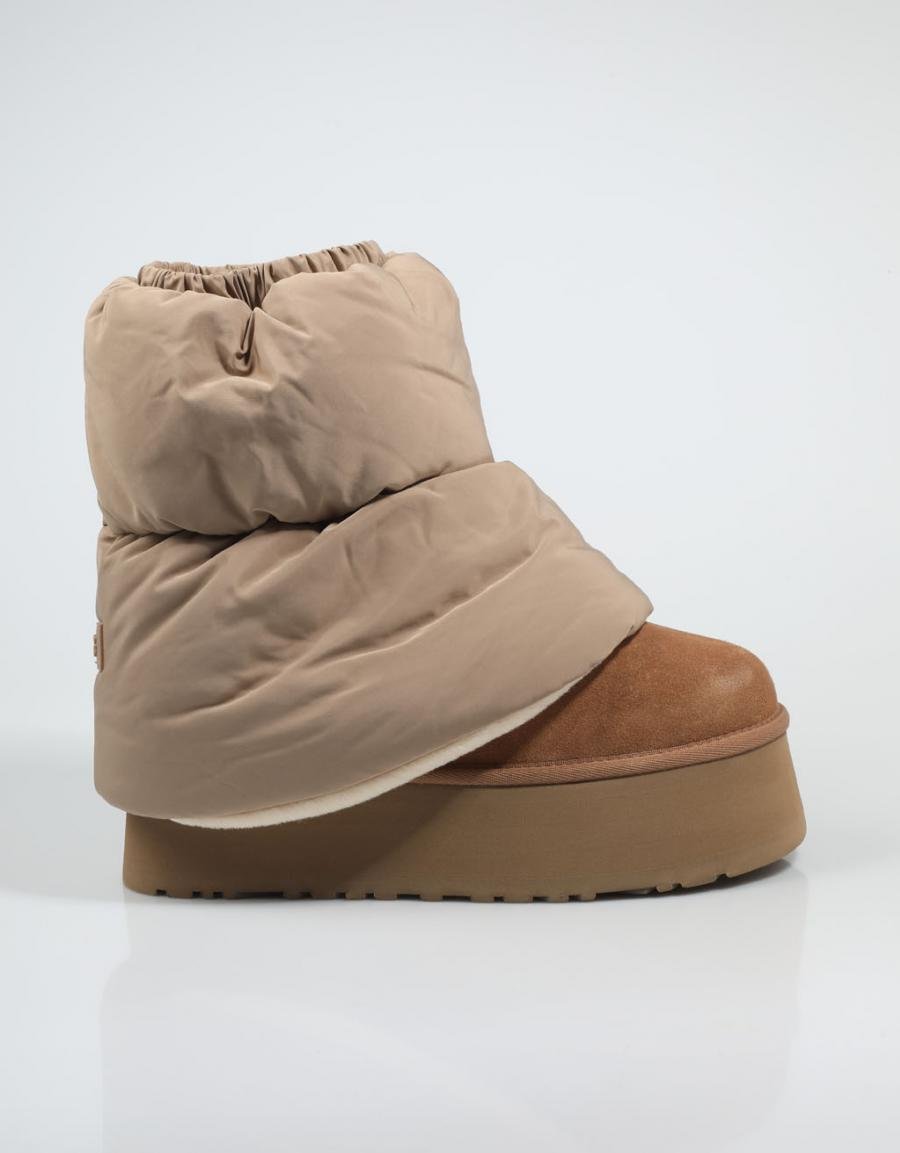 BOTINES UGG CLASSIC MINI DIPPER PUFFER en color Cuero