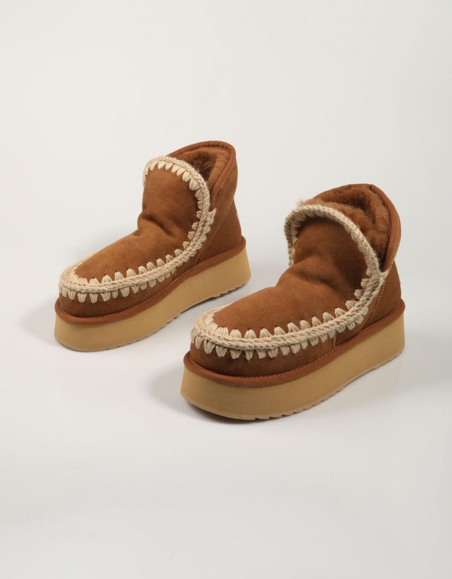 Mou Mou Esskimo Platform 681000A Ankle Boots in Leather Color