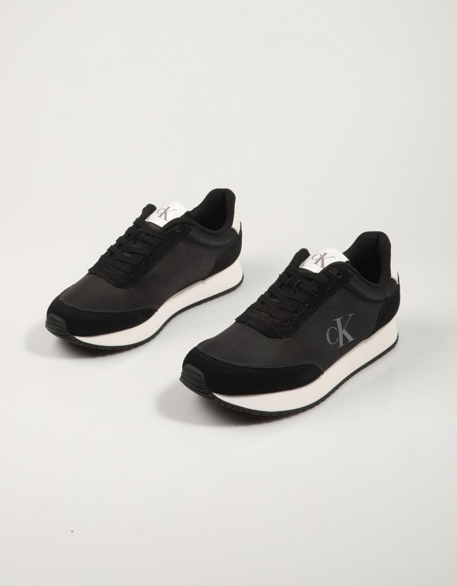 Zapatillas Calvin Klein Runner Lace Up Low Mg Mix en Color Negro