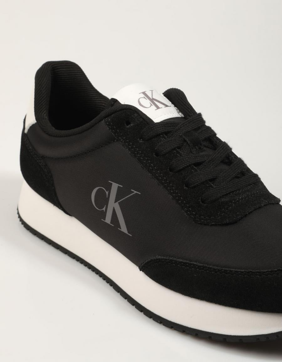 Zapatillas Calvin Klein Runner Lace Up Low Mg Mix en Color Negro