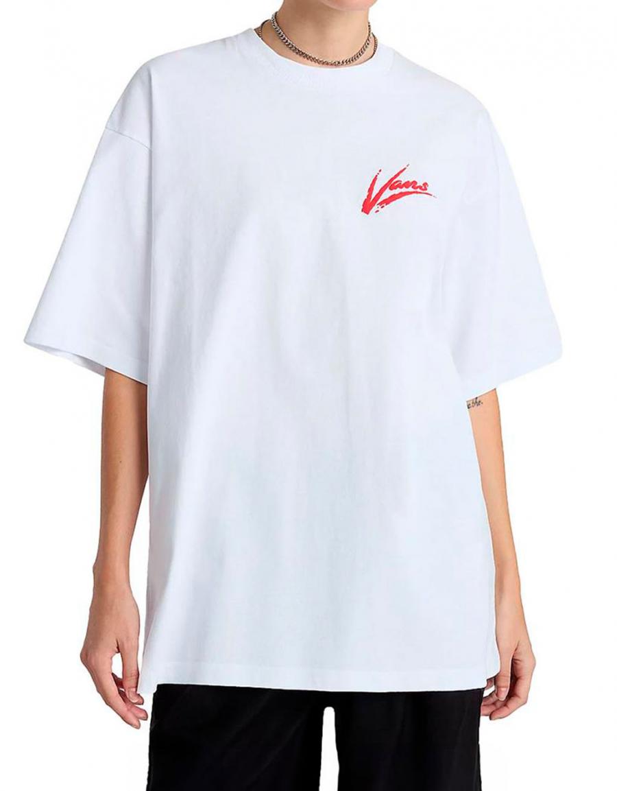 T -shirt VANS escova o script solto ss em branco