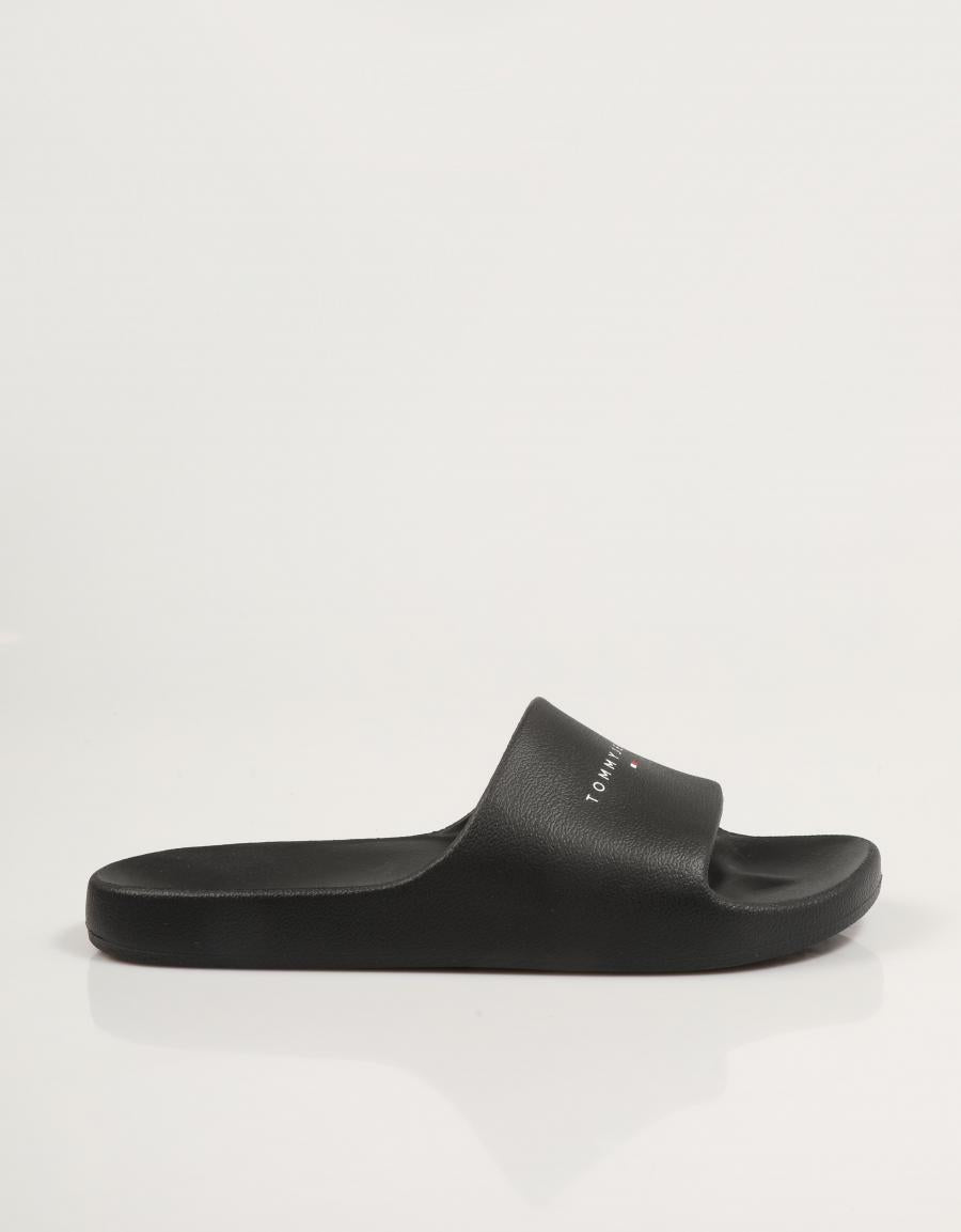 CHANCLAS TOMMY HILFIGER WAVE TJW PRINTED PU POOL SLIDE en color Negro