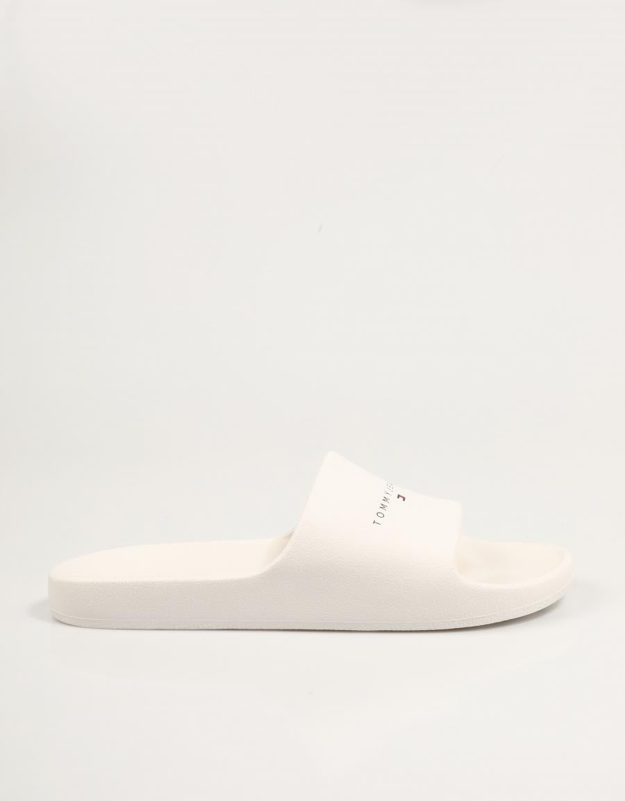 CHANCLAS TOMMY HILFIGER WAVE TJW PRINTED PU POOL SLIDE en color Blanco