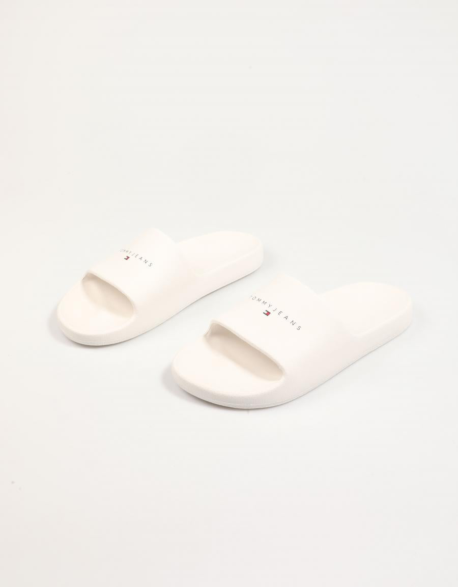 CHANCLAS TOMMY HILFIGER WAVE TJW PRINTED PU POOL SLIDE en color Blanco