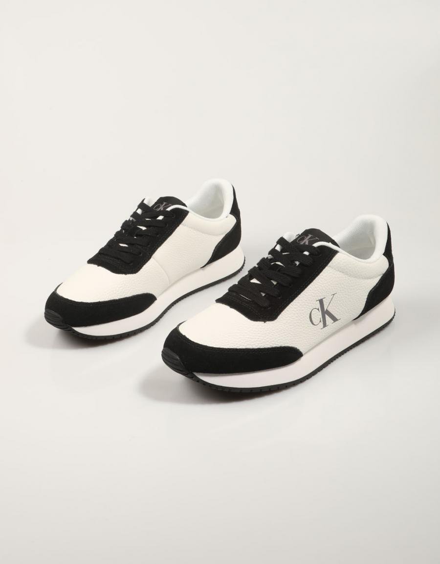 Zapatillas Calvin Klein Phuket Runner Laceup Low Mix en Color Blanco