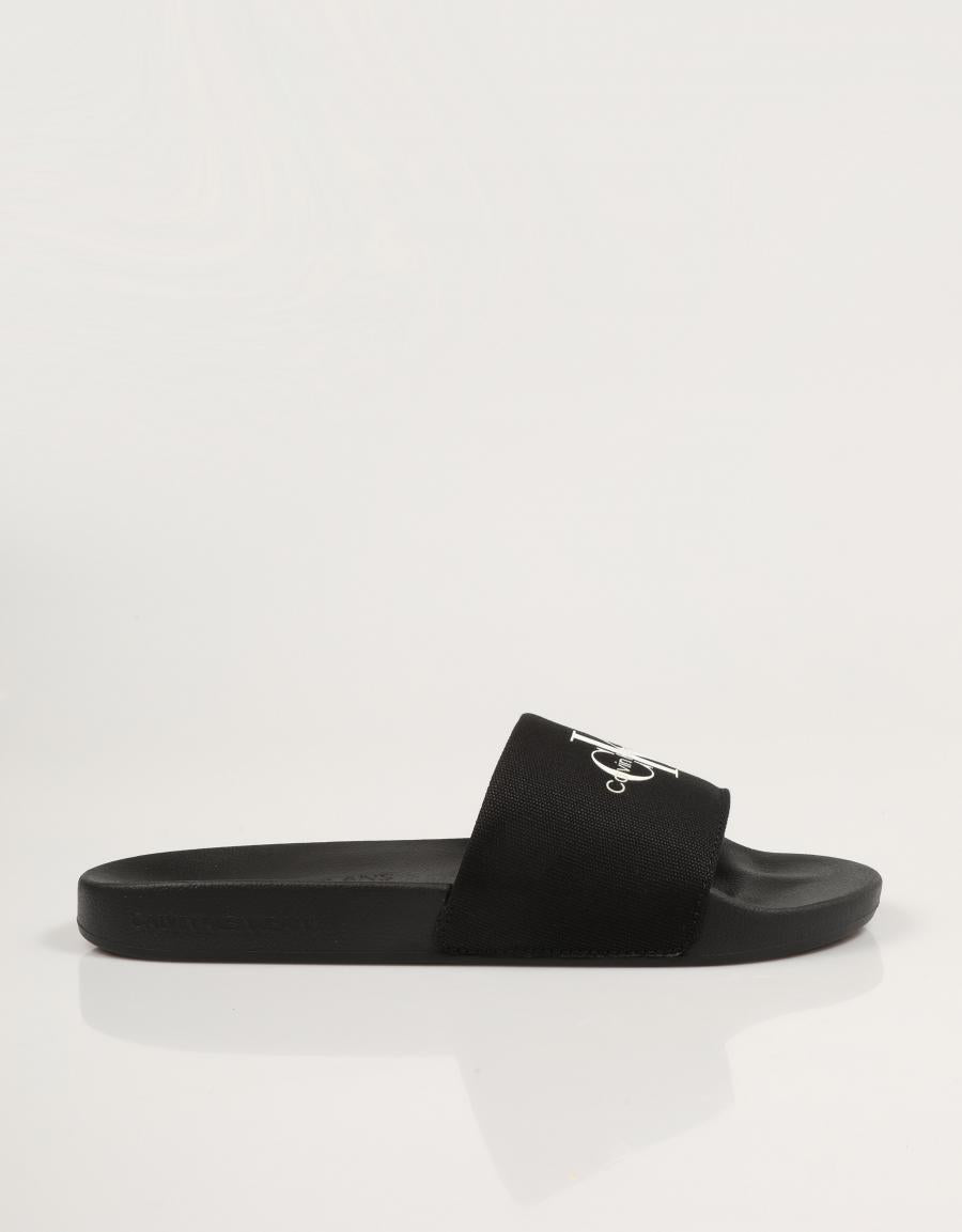 CHANCLAS CALVIN KLEIN MIAMI SLIDE MONOGRAM CV en color Negro