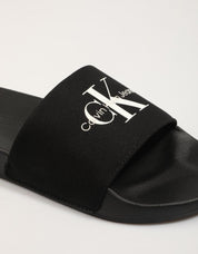 Calvin Klein Miami Slide Monogramm CV Chanclas in Schwarz